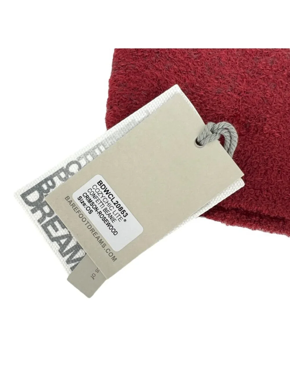 Barefoot Dreams CozyChic Confetti Beanie Hat Crimson Red NWT